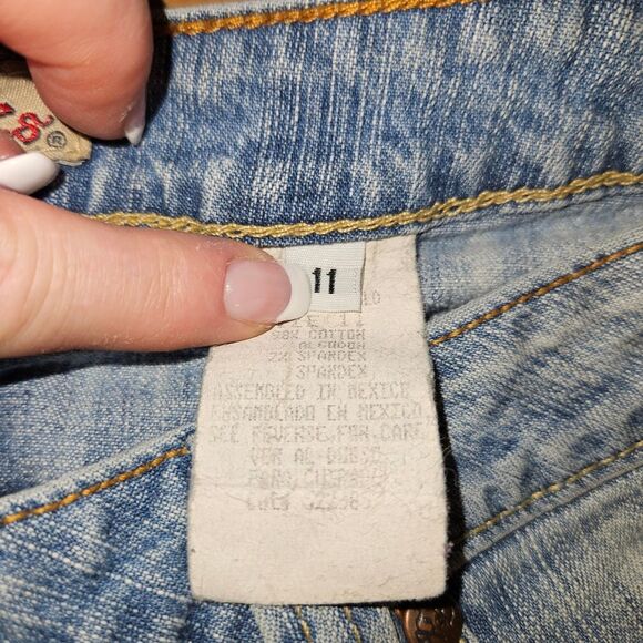 Vintage Y2K Paris Blues Flare Jeans Junior Size 11 | Light Stone Washed Retro - Picture 12 of 13